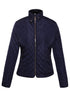 Sexy Navy Quilted High Neck Cotton Jacket